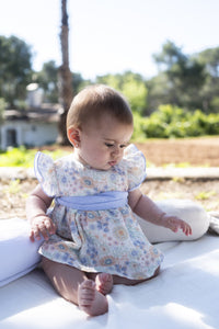 Abito per bambina Calamaro a fiori con grande fiocco posteriore