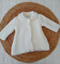 Cappottino per neonata Ponto por Ponto battesimale Latte
