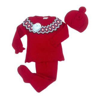 Juliana Completo pantalone, maglia e cappellino Rosso